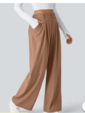 Halara High-Waist Wide Leg Pants in Machiatto (camel color)